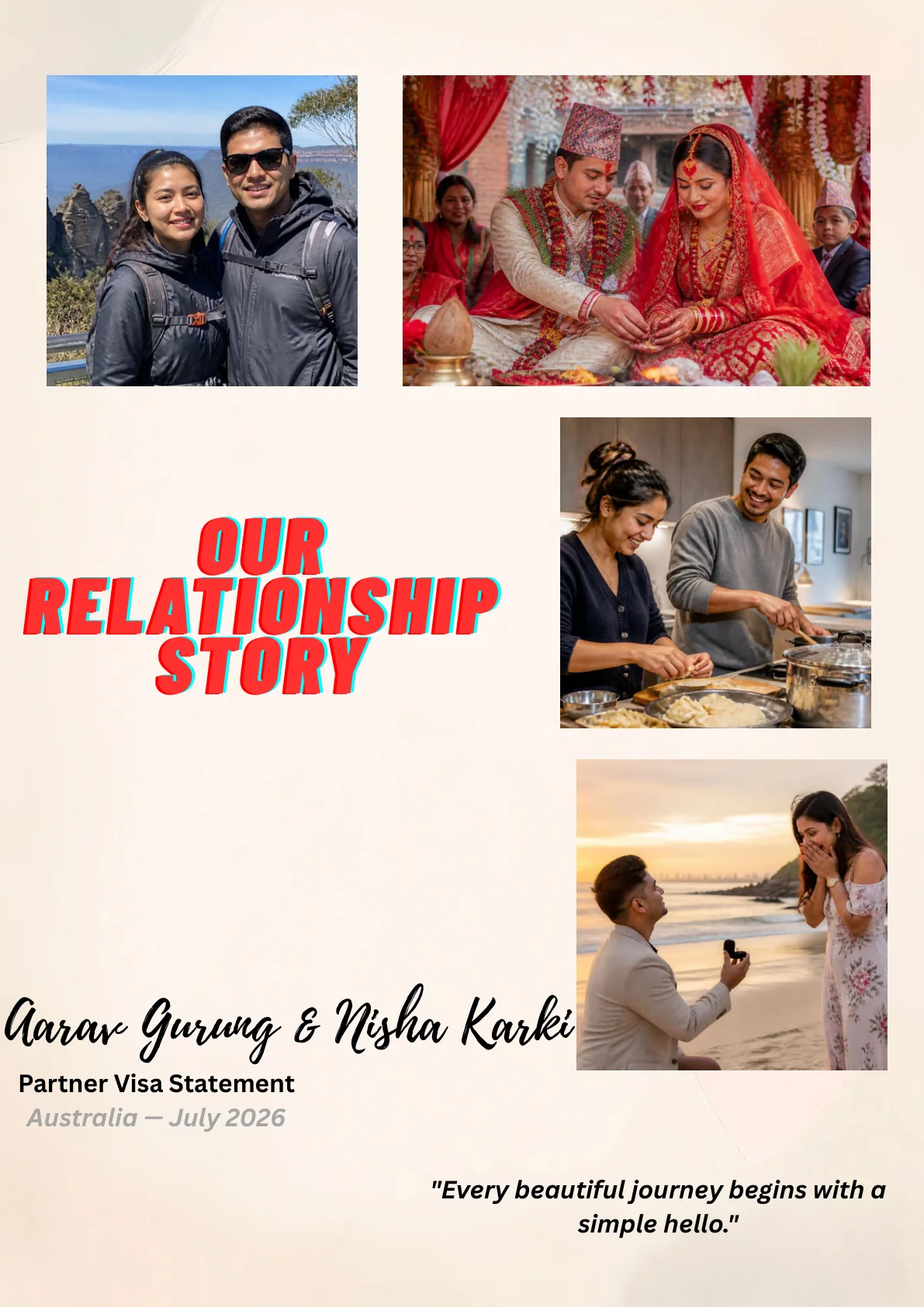 First page of the Relationship History and Timeline sample document